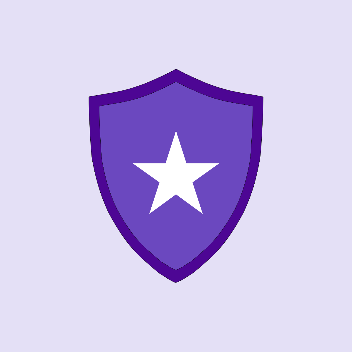 Children's privacy shield badge with a star